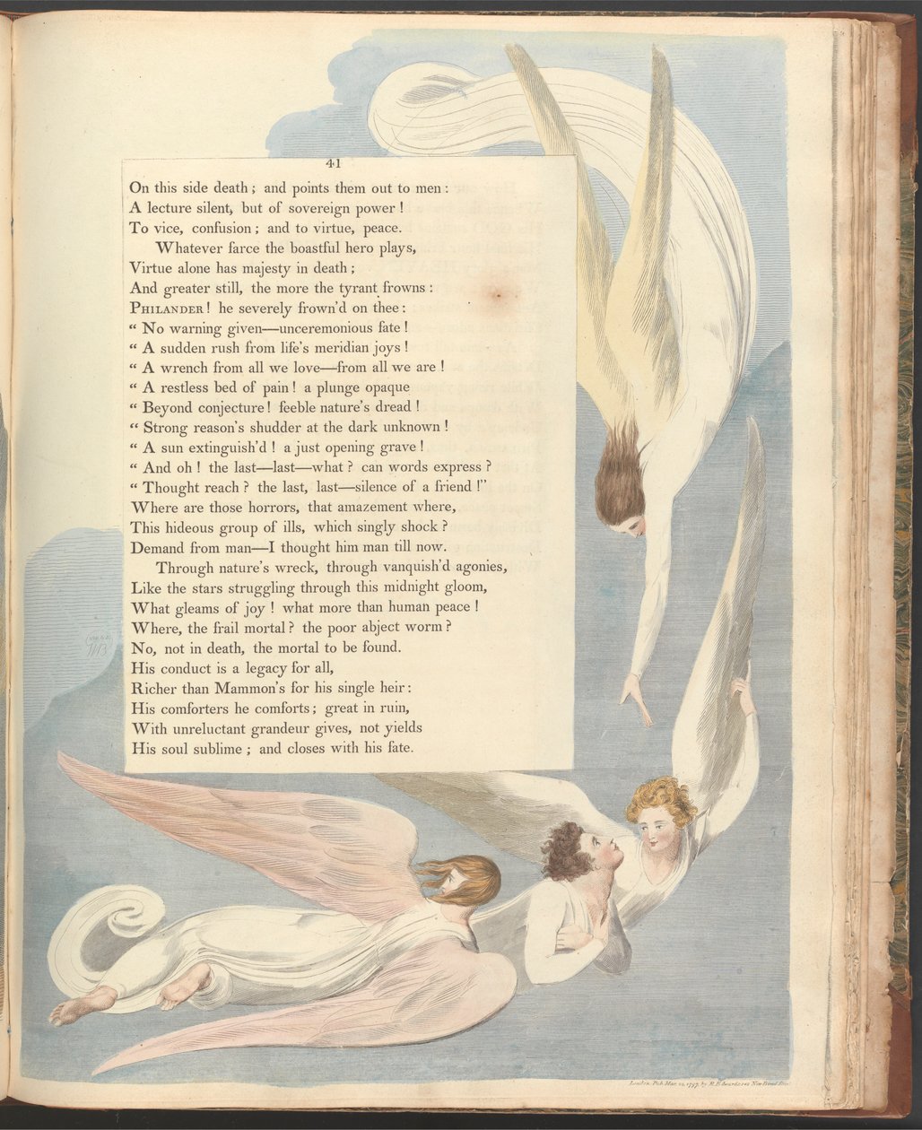 Young'ın Gece Düşünceleri, Sayfa 41, "Parlak Bir İşaret, Adil'in Ölüm Yatağı" by William Blake