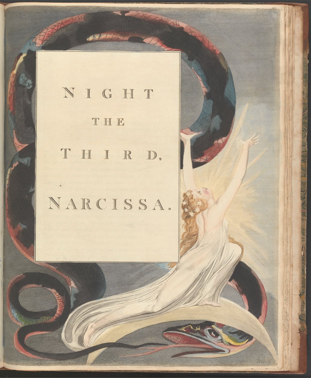 Young'ın Gece Düşünceleri, Sayfa 43, "Üçüncü Gece, Narcissa." by William Blake