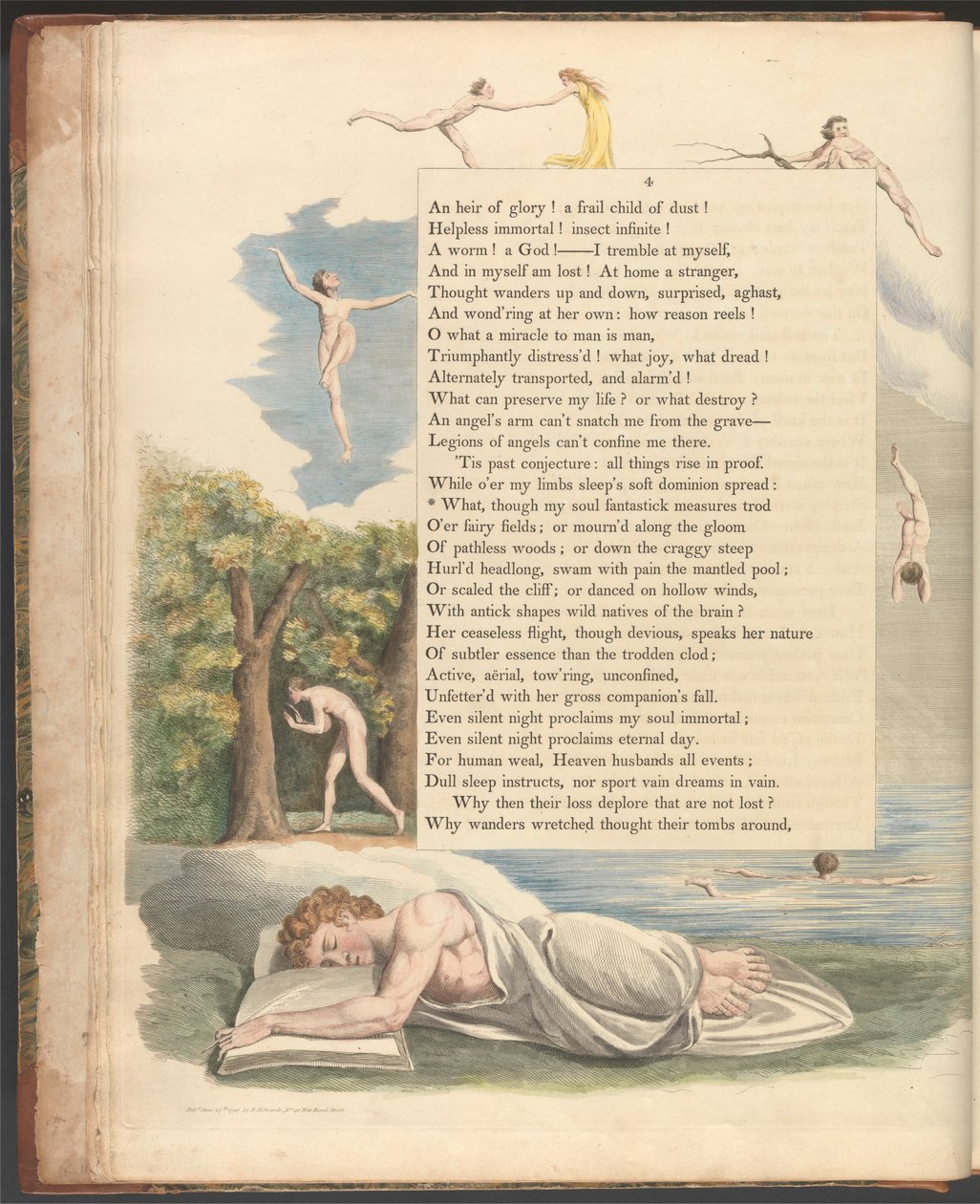 Young'ın Gece Düşünceleri, Sayfa 4, "Ne, ruhum fantastik önlemler alsa da" by William Blake