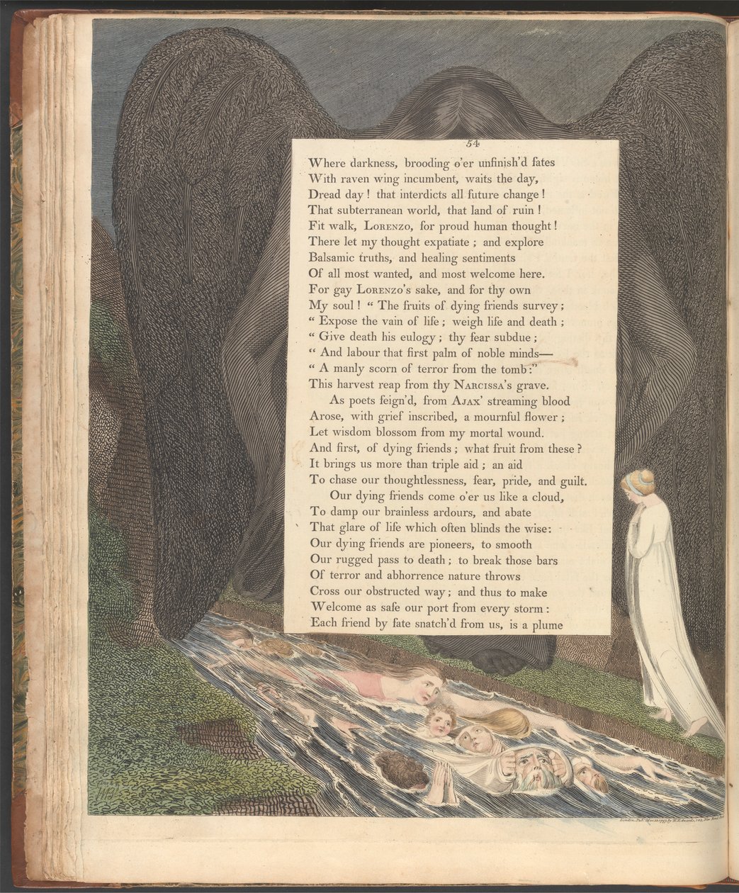 Young'ın Gece Düşünceleri, Sayfa 54, "Ölüm vadisi! O sessiz kimmer vadisi" by William Blake