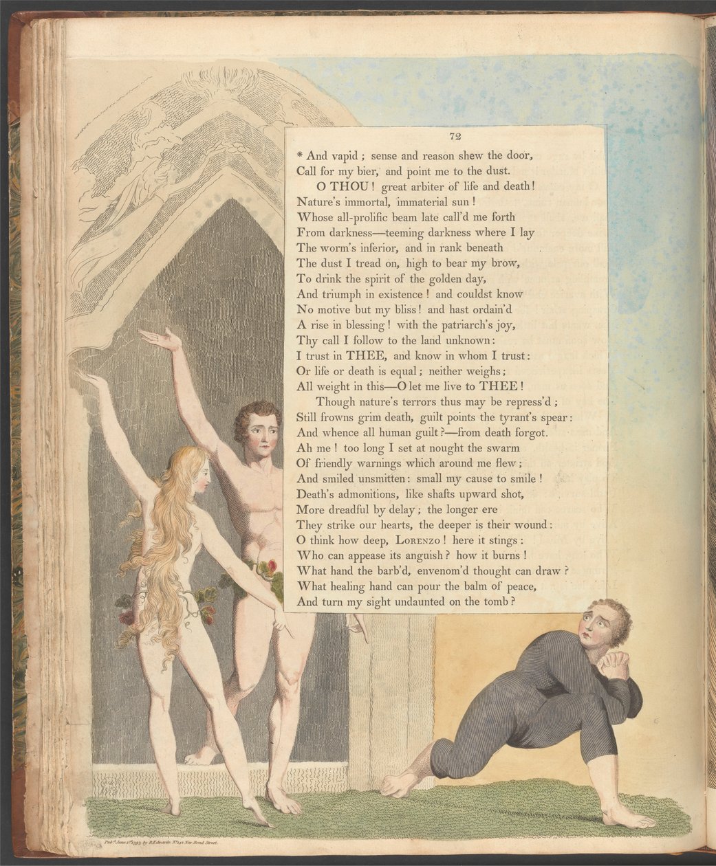 Young'ın Gece Düşünceleri, Sayfa 72, "Ve yavan; sağduyu ve akıl kapıyı gösterir" by William Blake