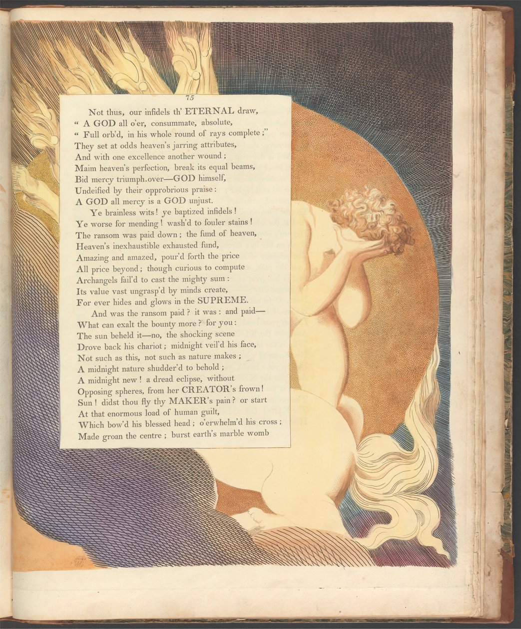 Young'ın Gece Düşünceleri, Sayfa 75, "Güneş onu gördü -- Hayır, şok edici Sahne" by William Blake