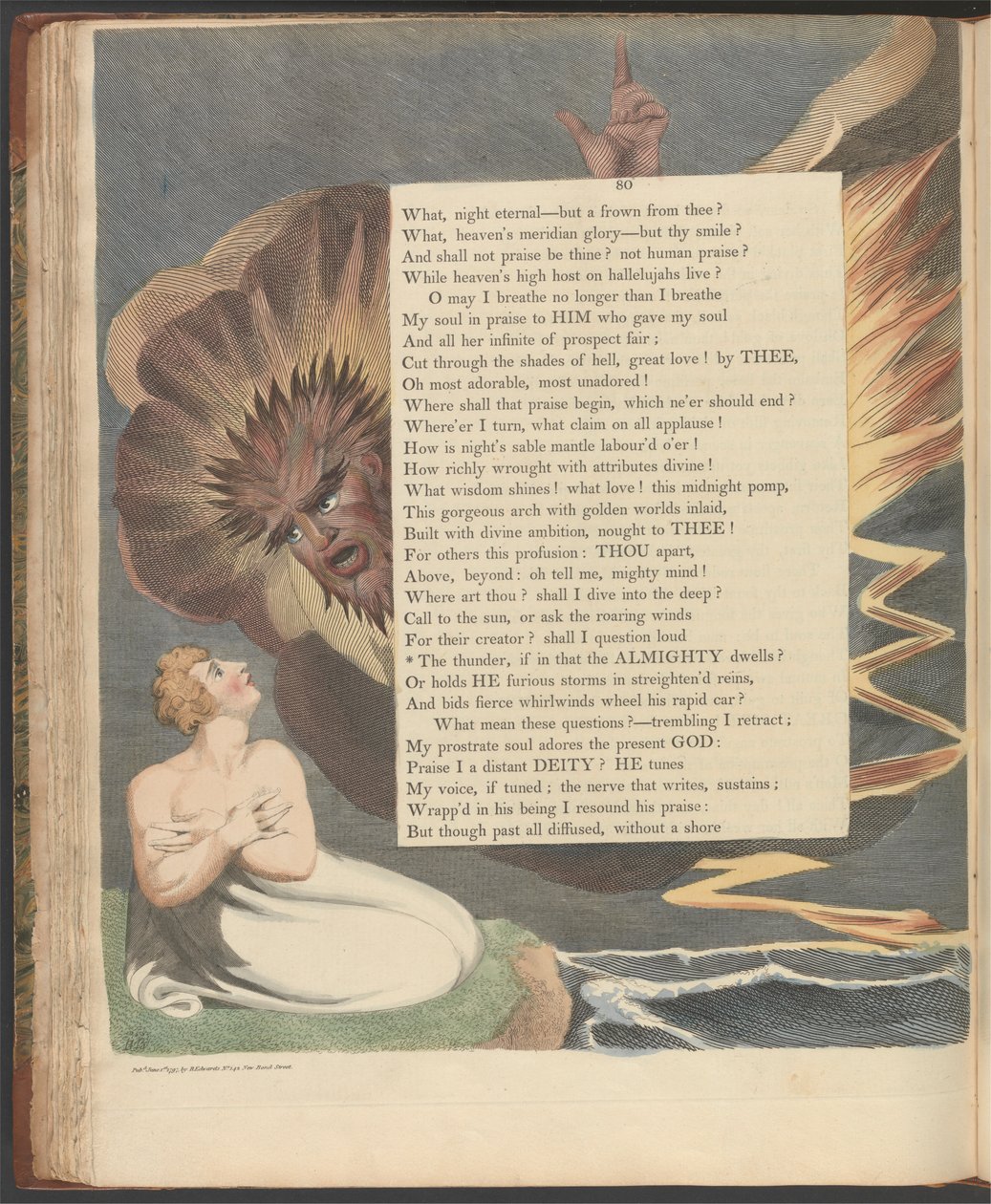 Young'ın Gece Düşünceleri, Sayfa 80, "Yüce Olan'ın içinde yaşadığı gök gürültüsü" by William Blake