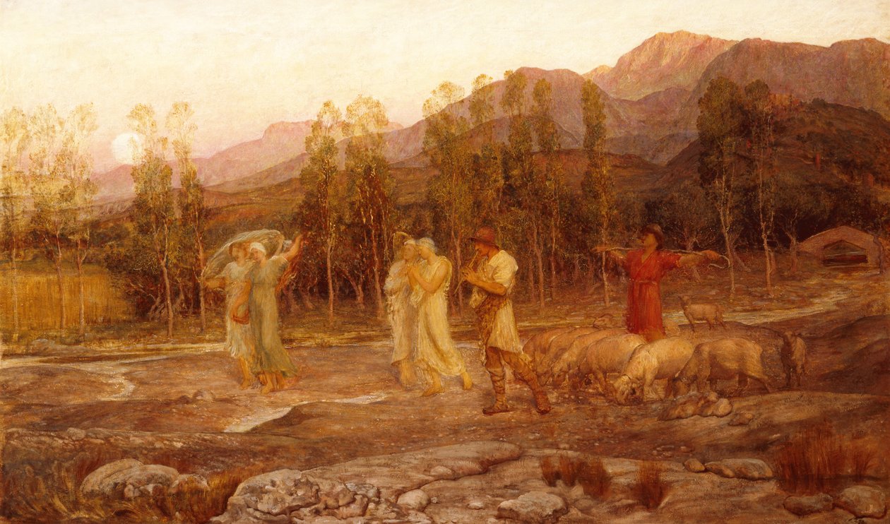 Bir Pastoral, Sparta Vadisinin Bir Anısı (tuval üzerine yağlı boya) by William Blake Richmond