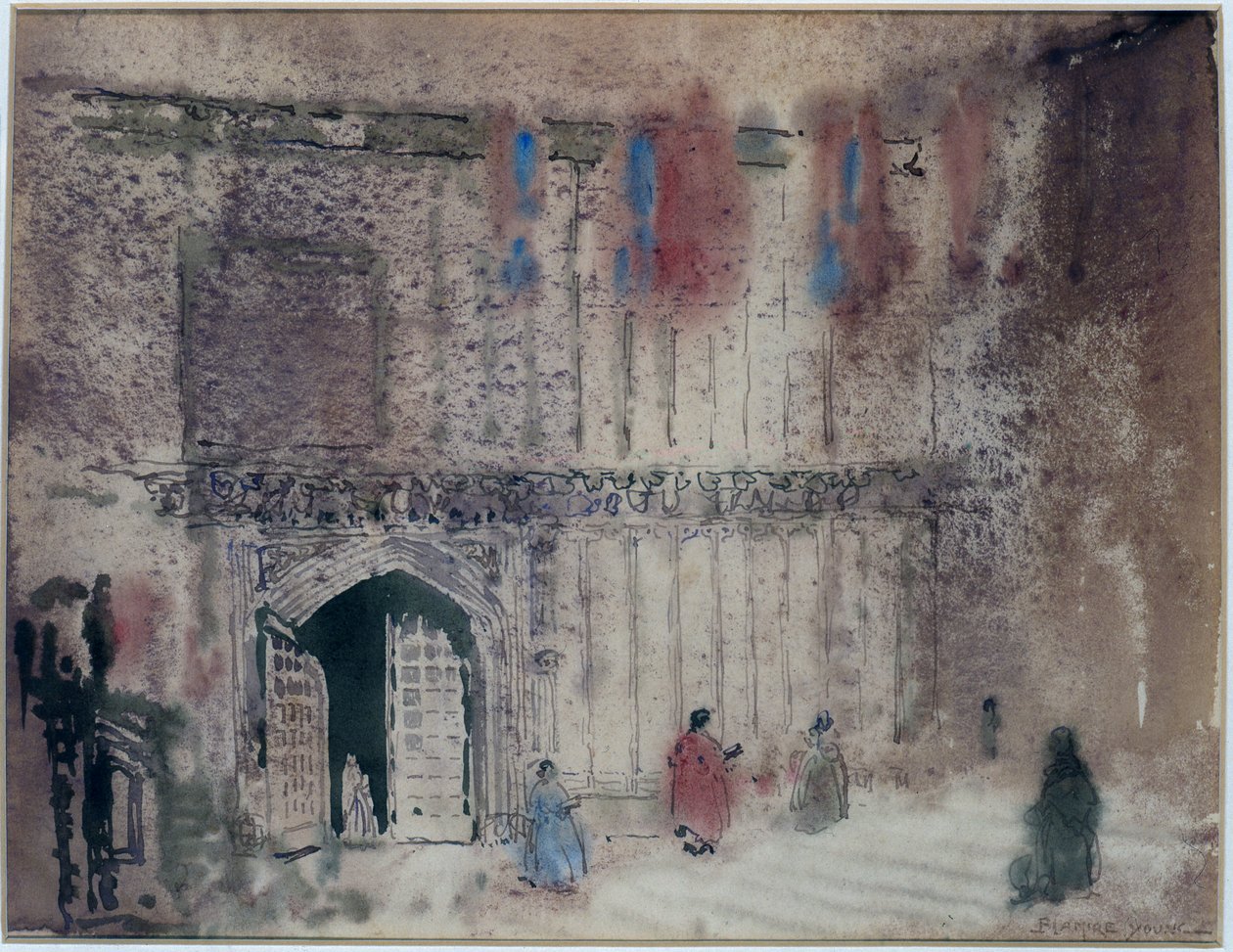 The Red Robe (kağıt üzerinde w/c) by William Blamire Young