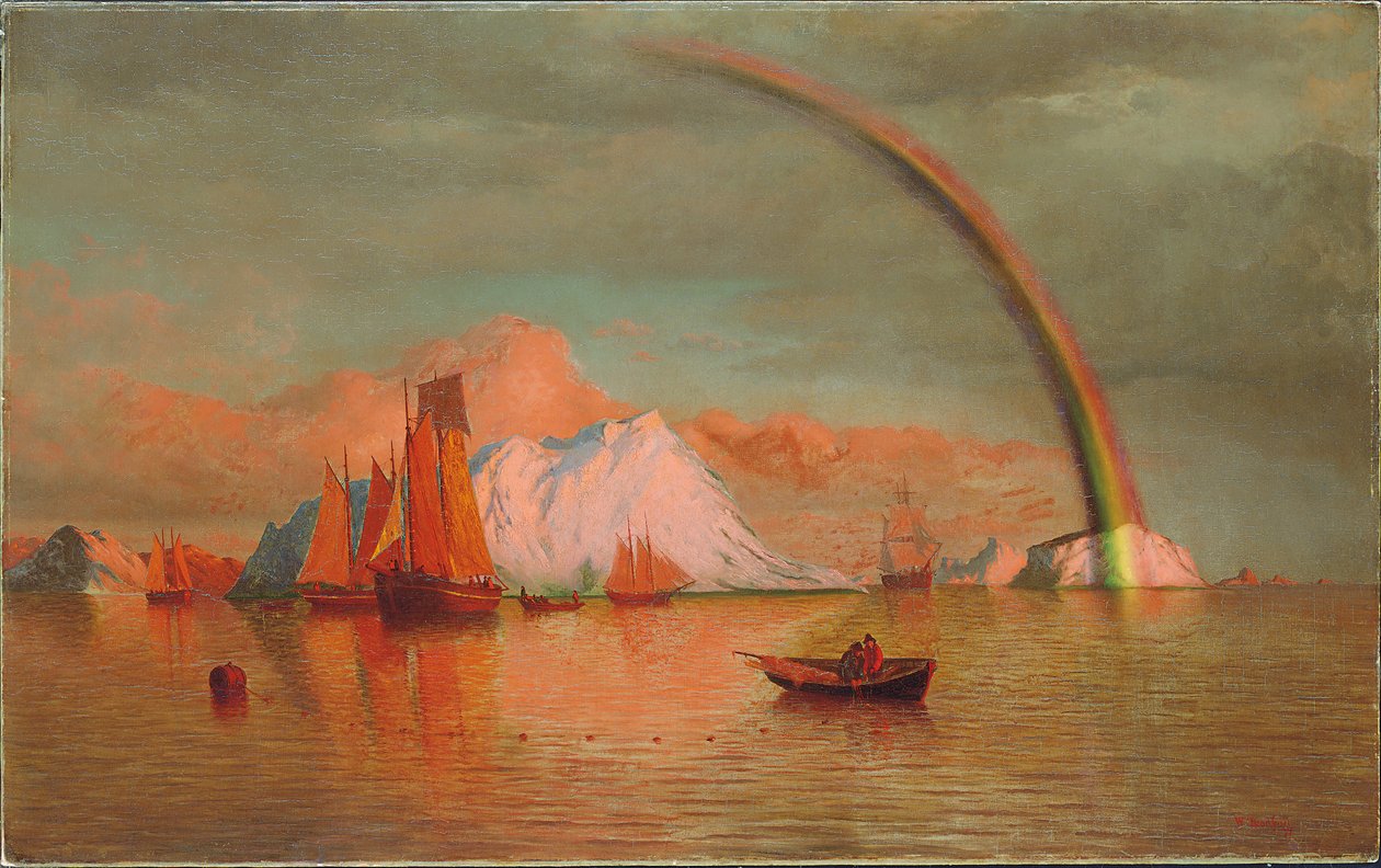 Gökkuşağı ile Arktik Gün Batımı, 1877 by William Bradford