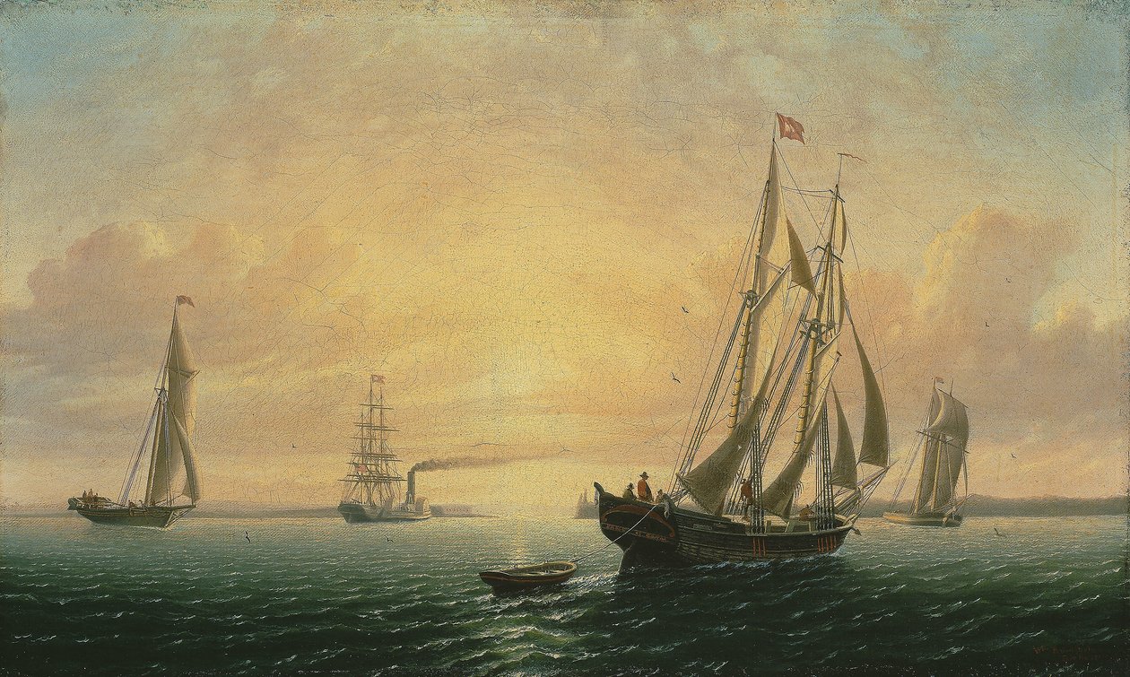 Bath, Maine'deki Schooner Jane by William Bradford