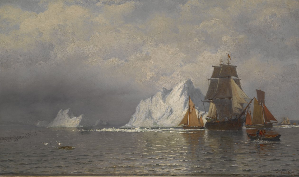 Labrador Sahili yakınlarındaki Balina Avcısı ve Balıkçı Gemileri, 1880 dolayları (tuval üzerine yağlı boya) by William Bradford