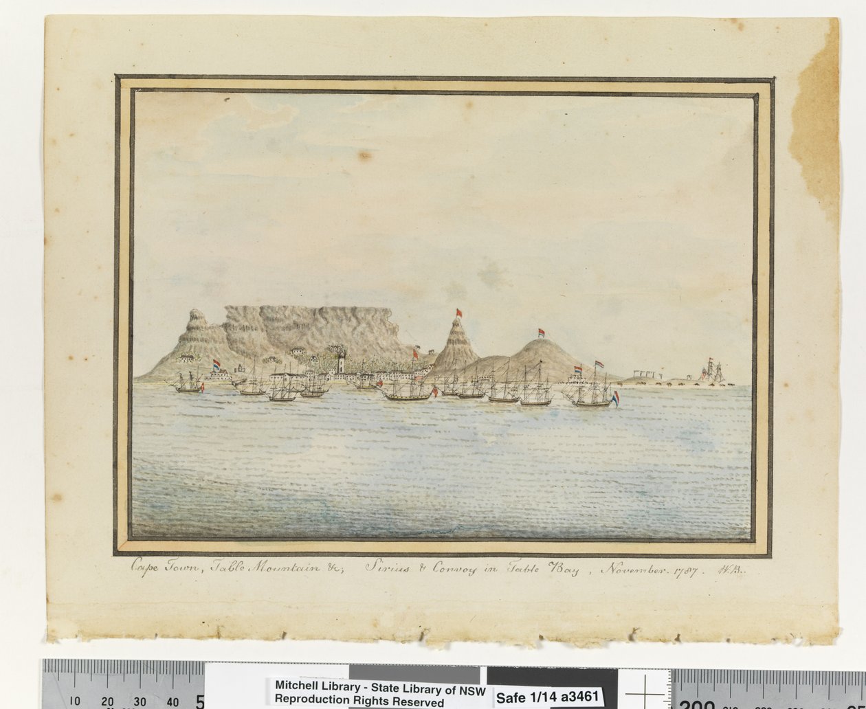 Op. P. 46. `Cape Town, Masa Dağı &c; Sirius & Convoy, Table Bay