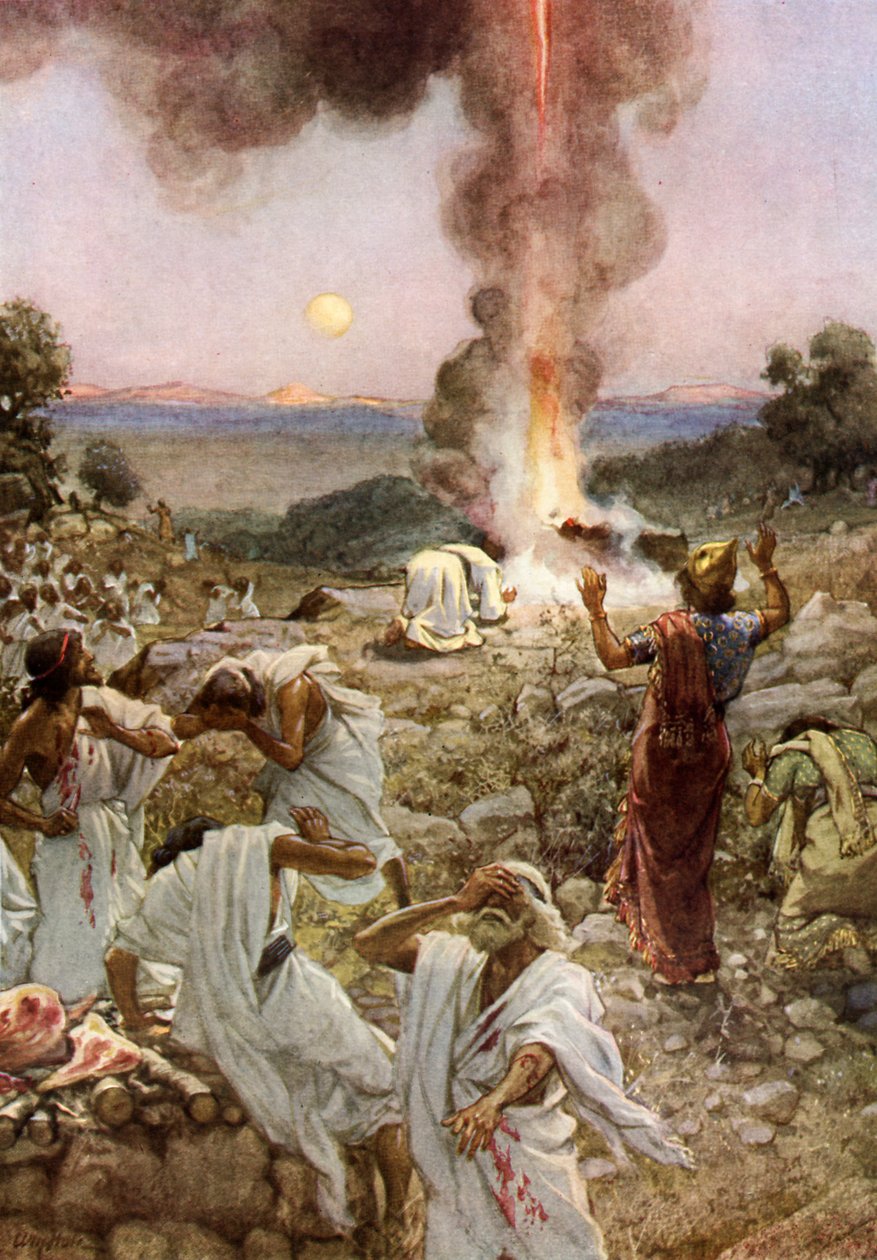 Elijah s sacrifice at Mount Carmel - Bible by William Brassey Hole