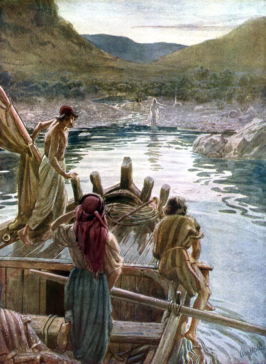 Jesus appears to the disciples at the sea of Galilee - Bible by William Brassey Hole