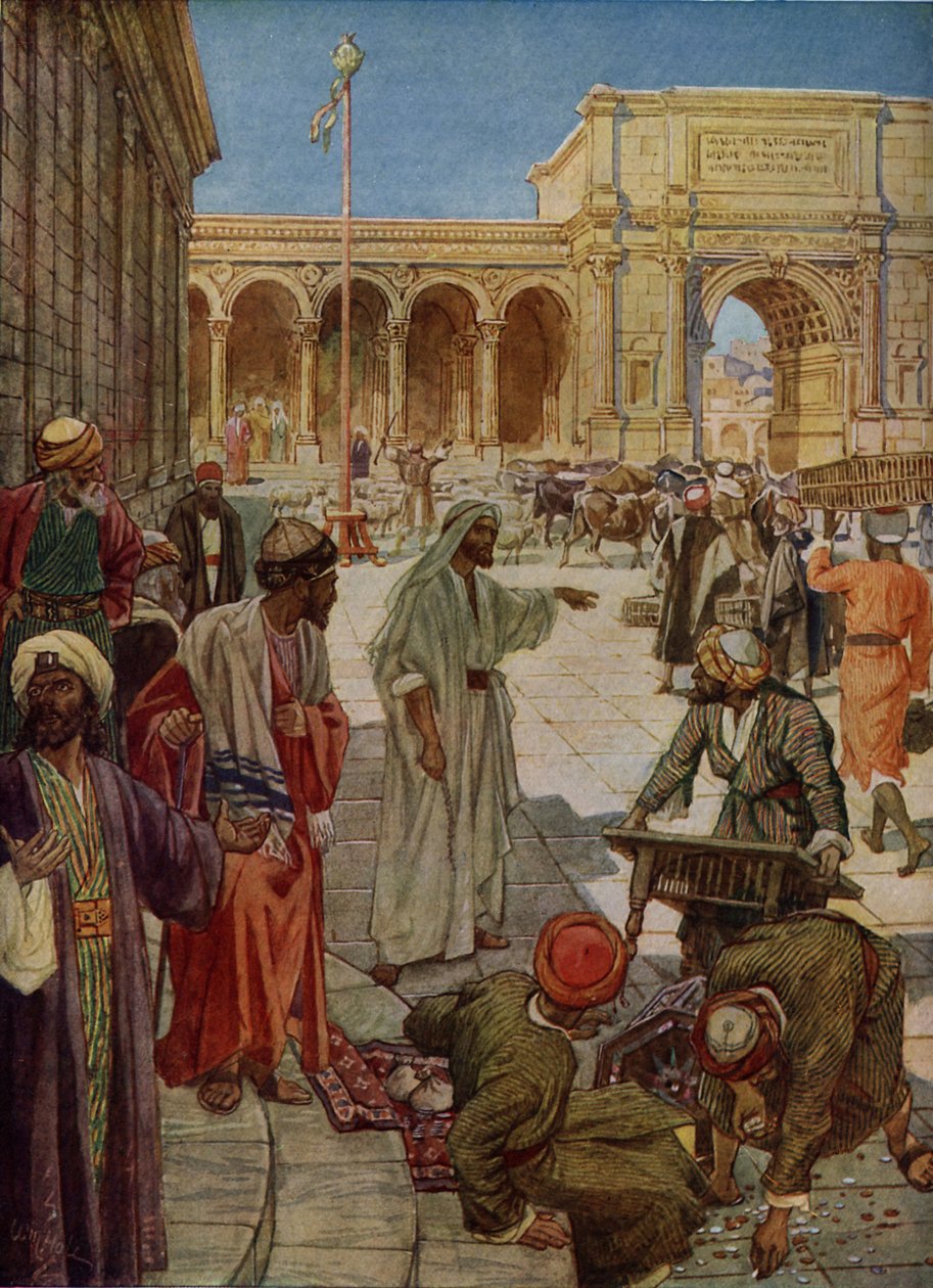 İsa suyu şaraba dönüştürür - İncil by William Brassey Hole