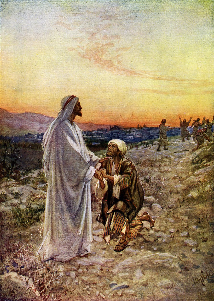 Jesus heals lepers in Samaria - Bible, New Testament by William Brassey Hole