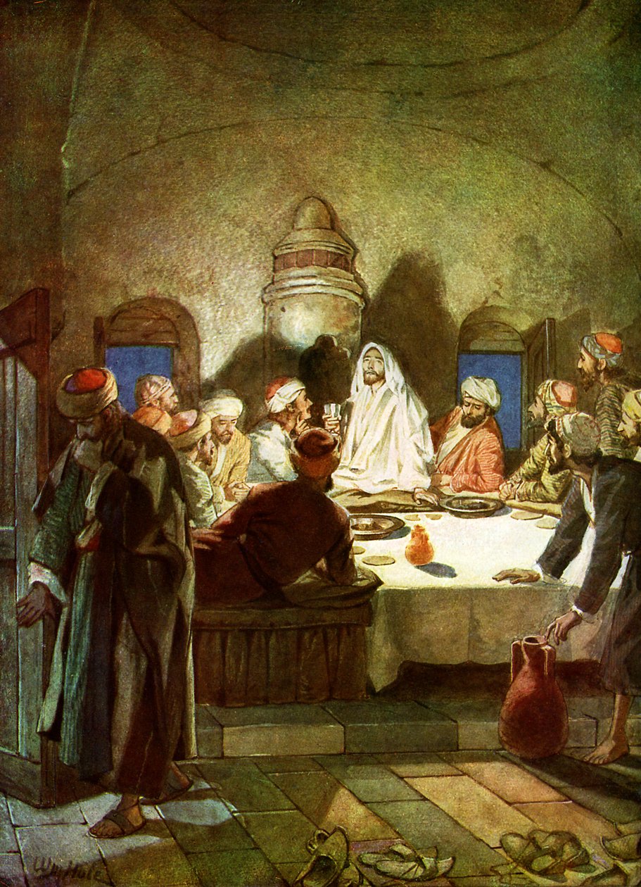 Jesus tells his disciples that he will be betrayed - Bible by William Brassey Hole