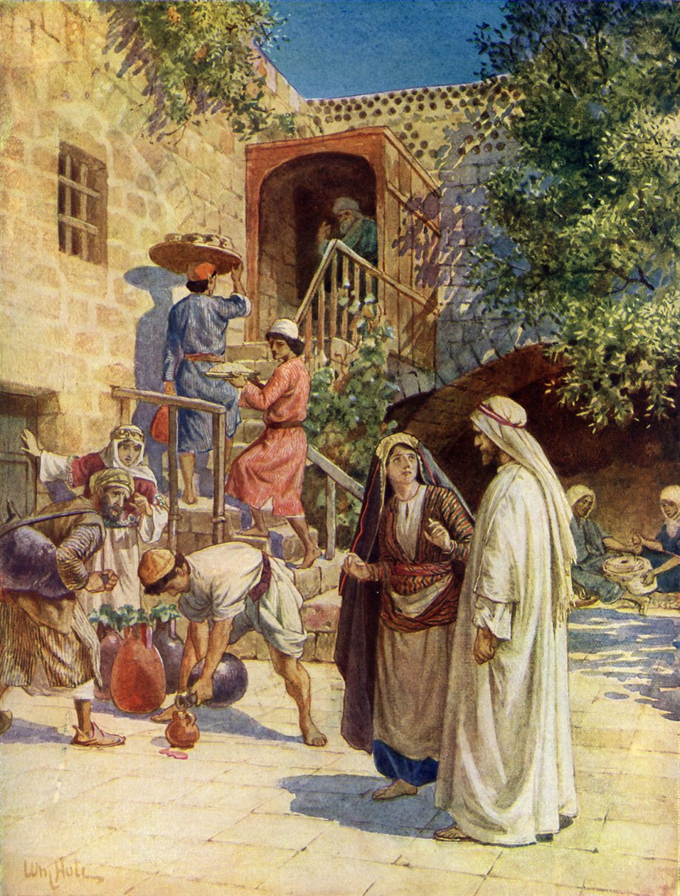 Jesus turns water into wine - Bible by William Brassey Hole