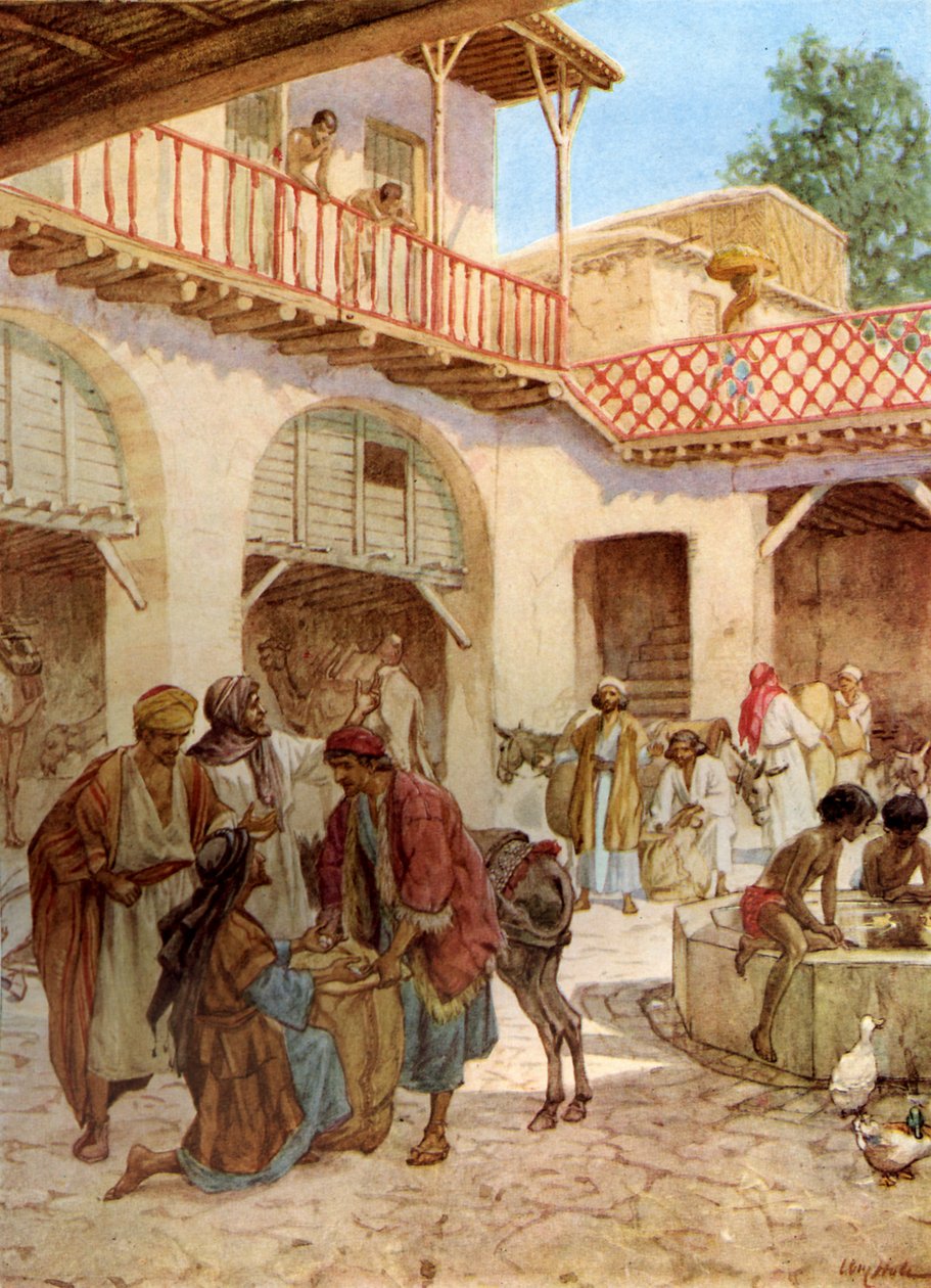 Yusuf'un kardeşleri handa. Her Adamın parası kesesinde. - Kutsal Kitap by William Brassey Hole