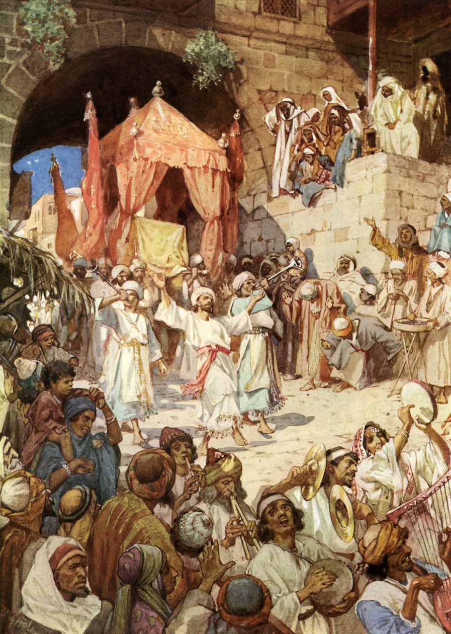 King David bringing the ark into Jerusalem - Bible by William Brassey Hole