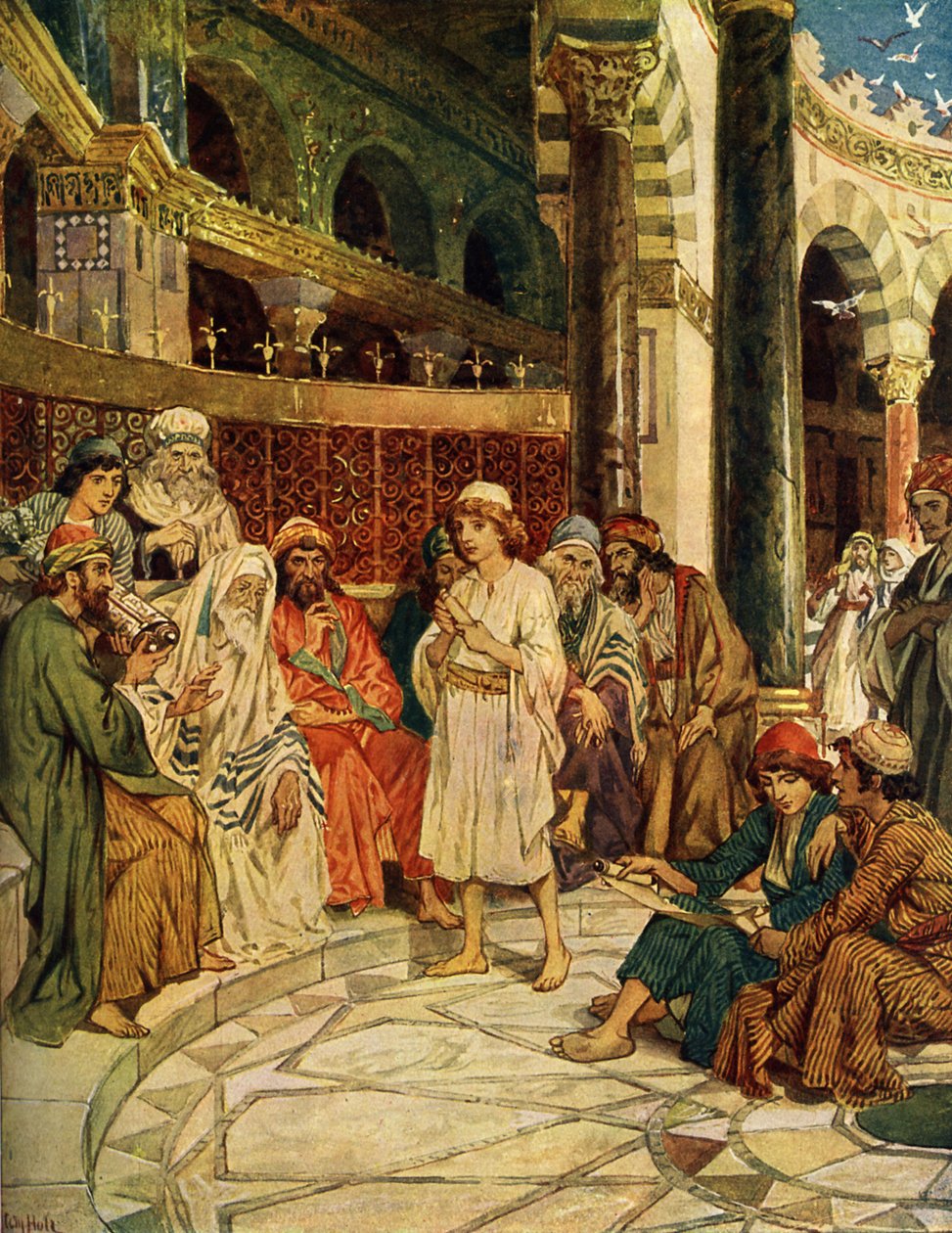 The boy Jesus at the temple - Bible by William Brassey Hole