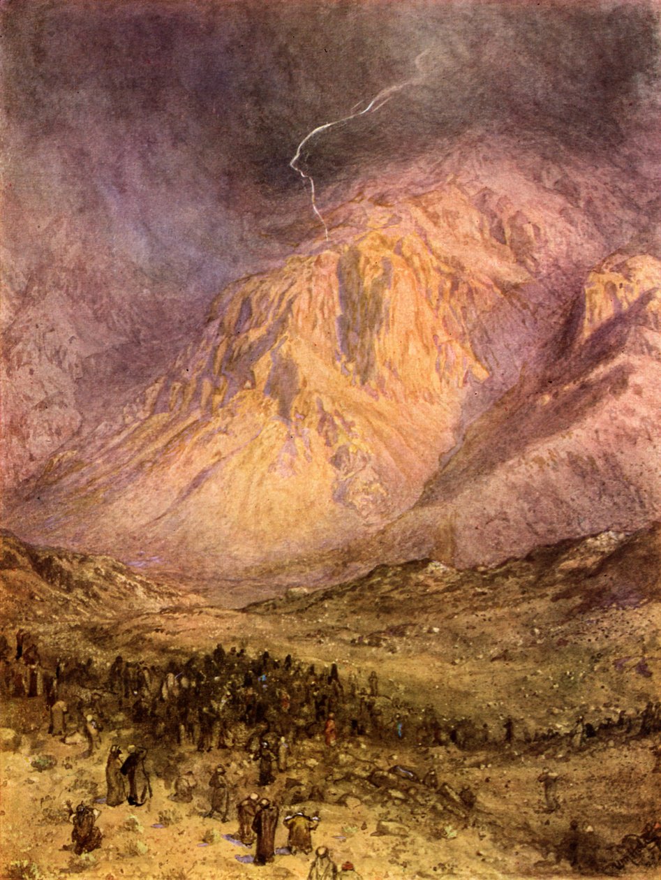 The giving of the law on Mount Sinai. - Bible by William Brassey Hole