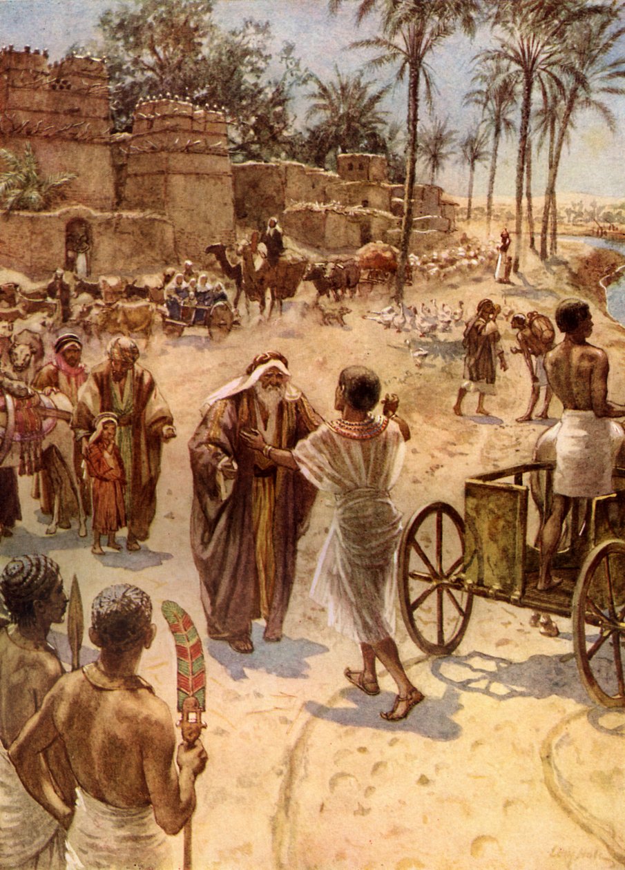 The meeting of Jacob and Joseph in Egypt - Bible by William Brassey Hole