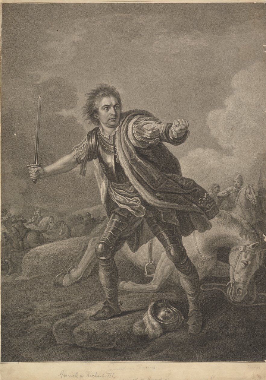 Drury Lane Tiyatro Gösterisinde Richard III rolünde David Garrick, 1759 by William Bromley