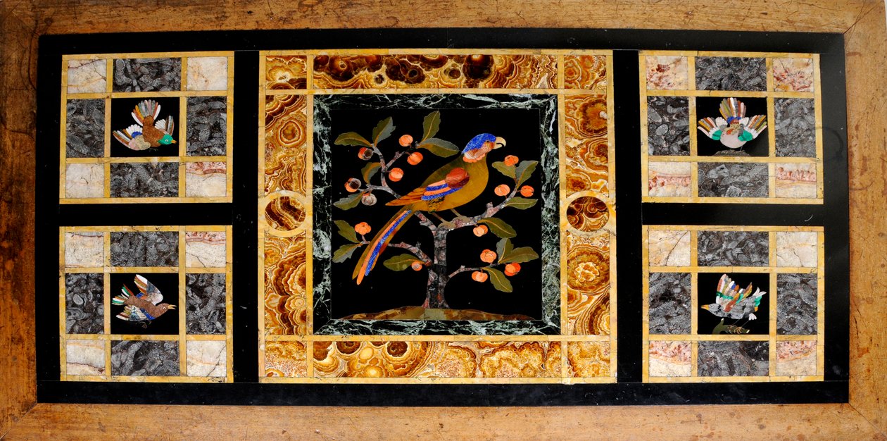 Mermer kaplı bir masanın detayı (meşe ve mermer) by William Burges