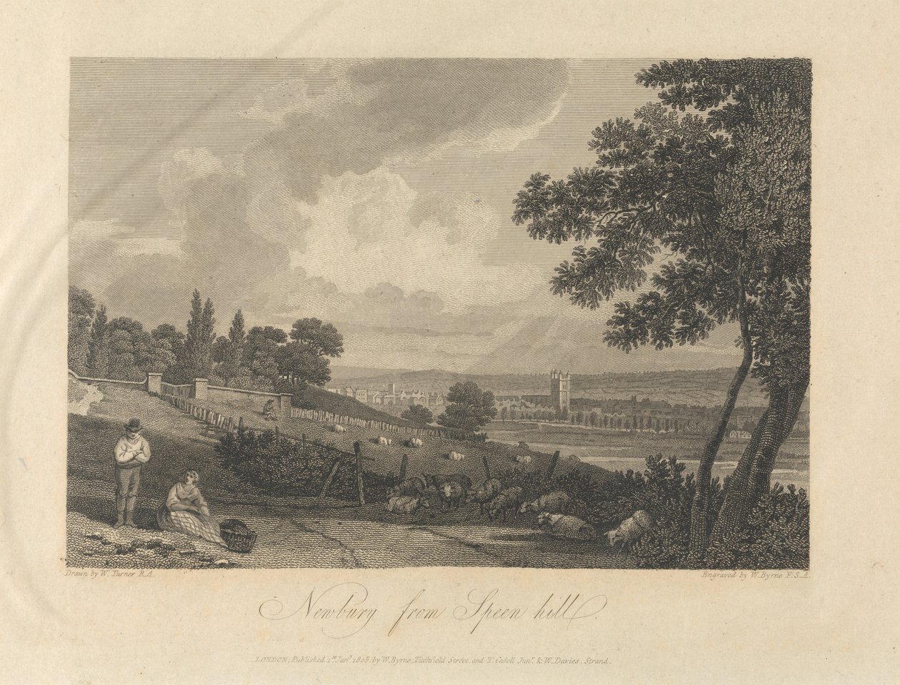 Speen Hill'den Newbury by William Byrne