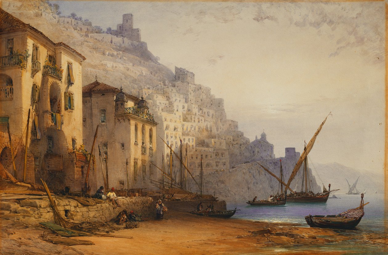 Kıyıdan Amalfi - Bir Yaz Sabahı, 1887 by William Callow