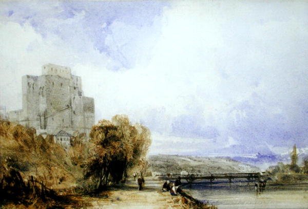Chateau de Montboucher (kağıt üzerine sulu boya) by William Callow