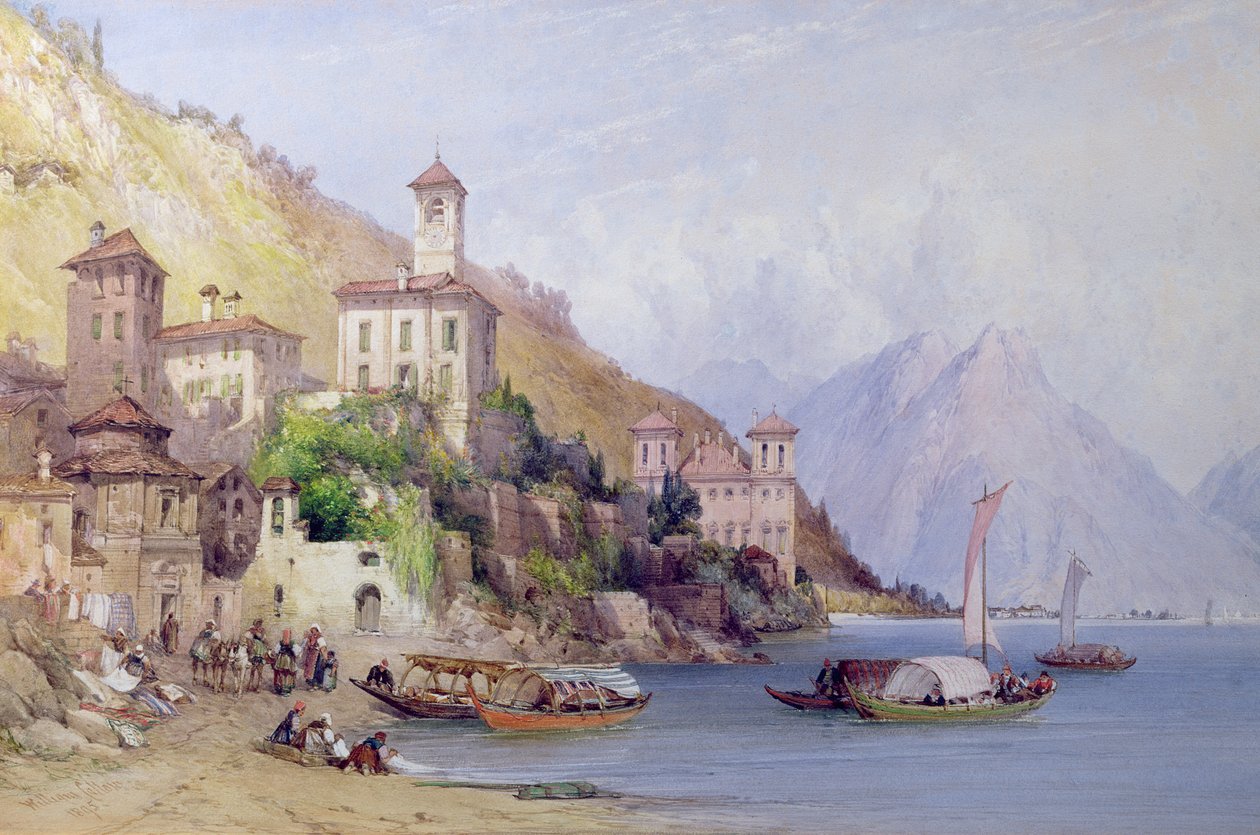 Gravedona, Como Gölü, 1895 by William Callow