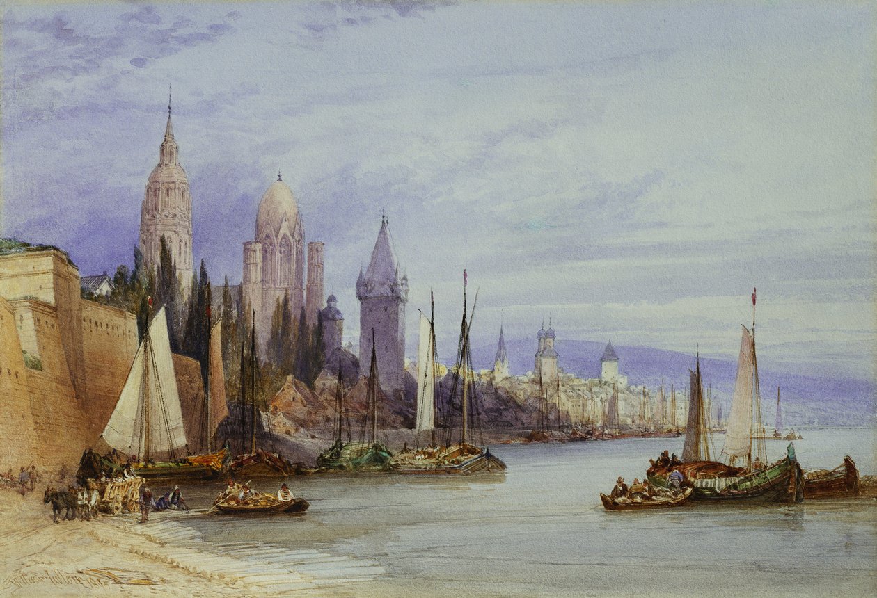 Mayence, Ren Nehri üzerinde, 1895 by William Callow