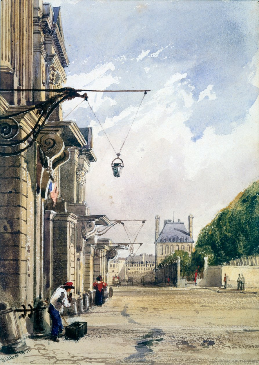 Rue de Rivoli, Tuileries yakınlarında, Paris, 1831 by William Callow