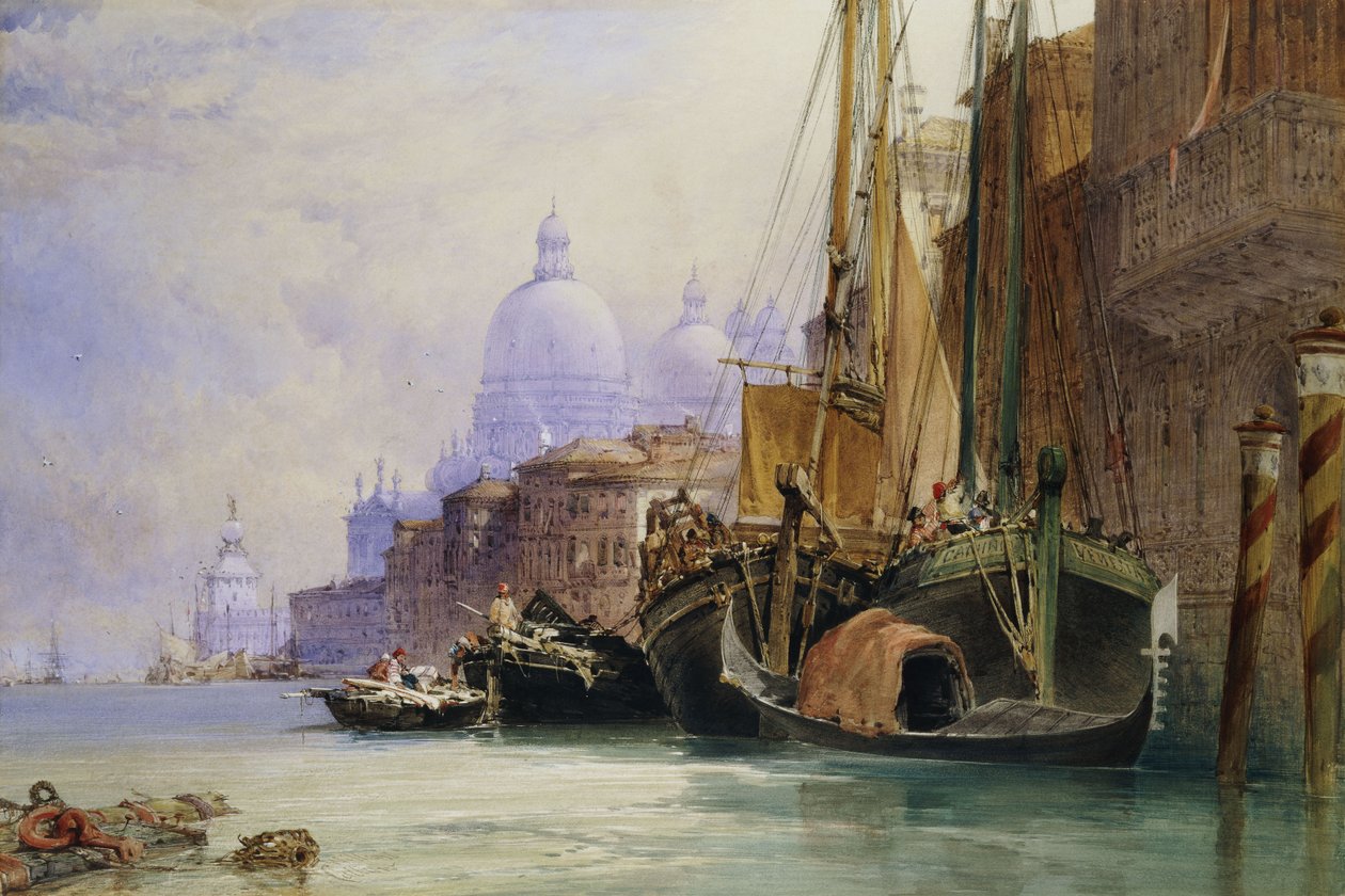 Santa Maria della Salute ve Büyük Kanal, Venedik, by William Callow