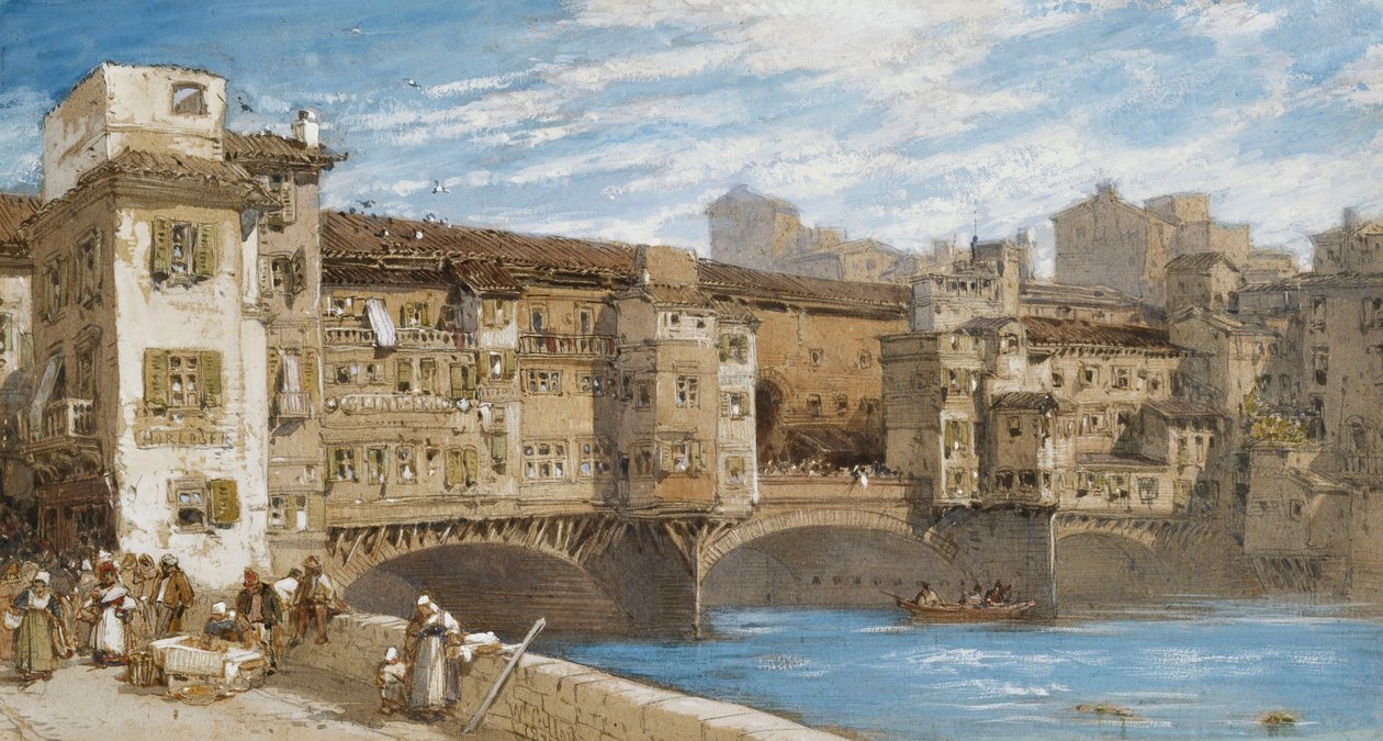 Ponte Vecchio, Floransa, 1877 by William Callow