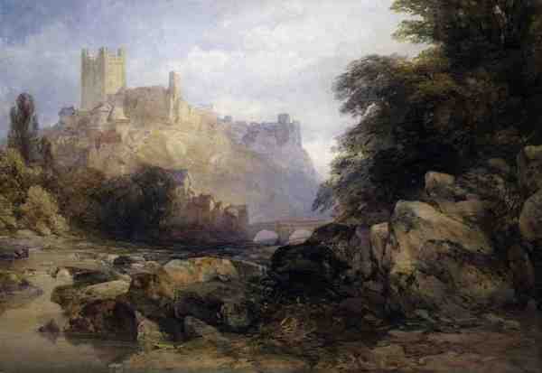 Nehirden Kasaba ve Kale, 1860 dolayları (kağıt üzerine suluboya) by William Callow