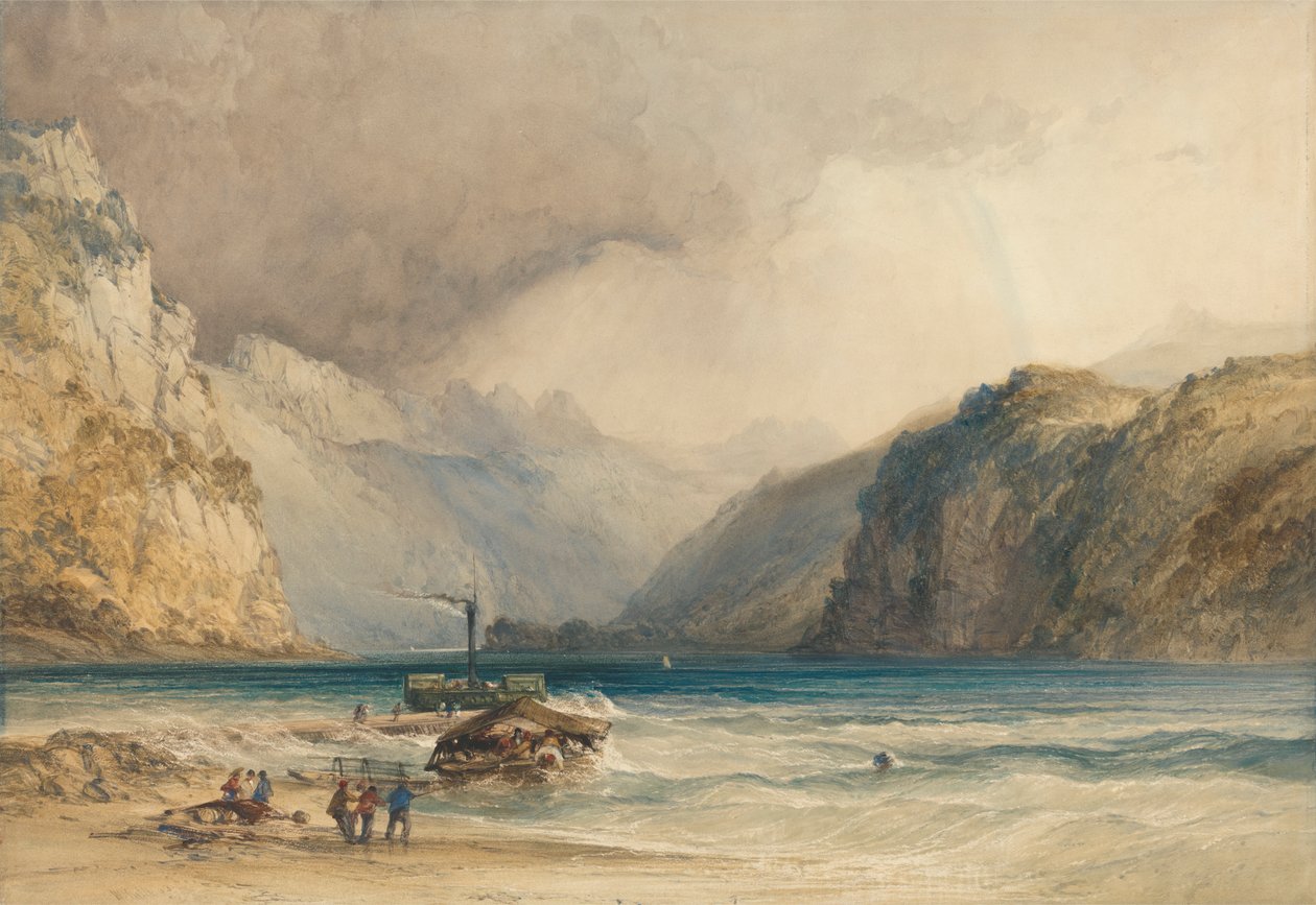 Weesen, İsviçre'den Walenstadt by William Callow