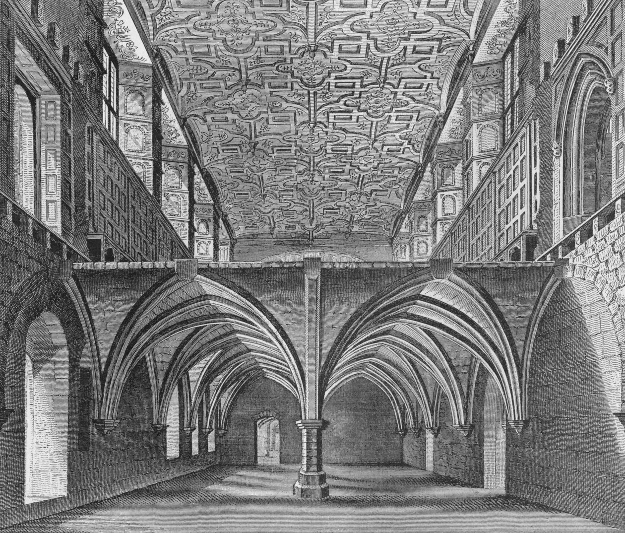 St Helen Manastırı'nın mahzeni, Bishopsgate, Londra Şehri, c1819 1906 by William Capon