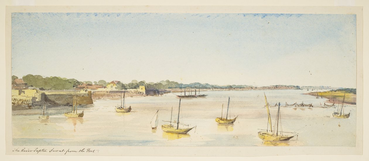 Tapti Nehri, kaleden Surat (tekneler) by William Carpenter