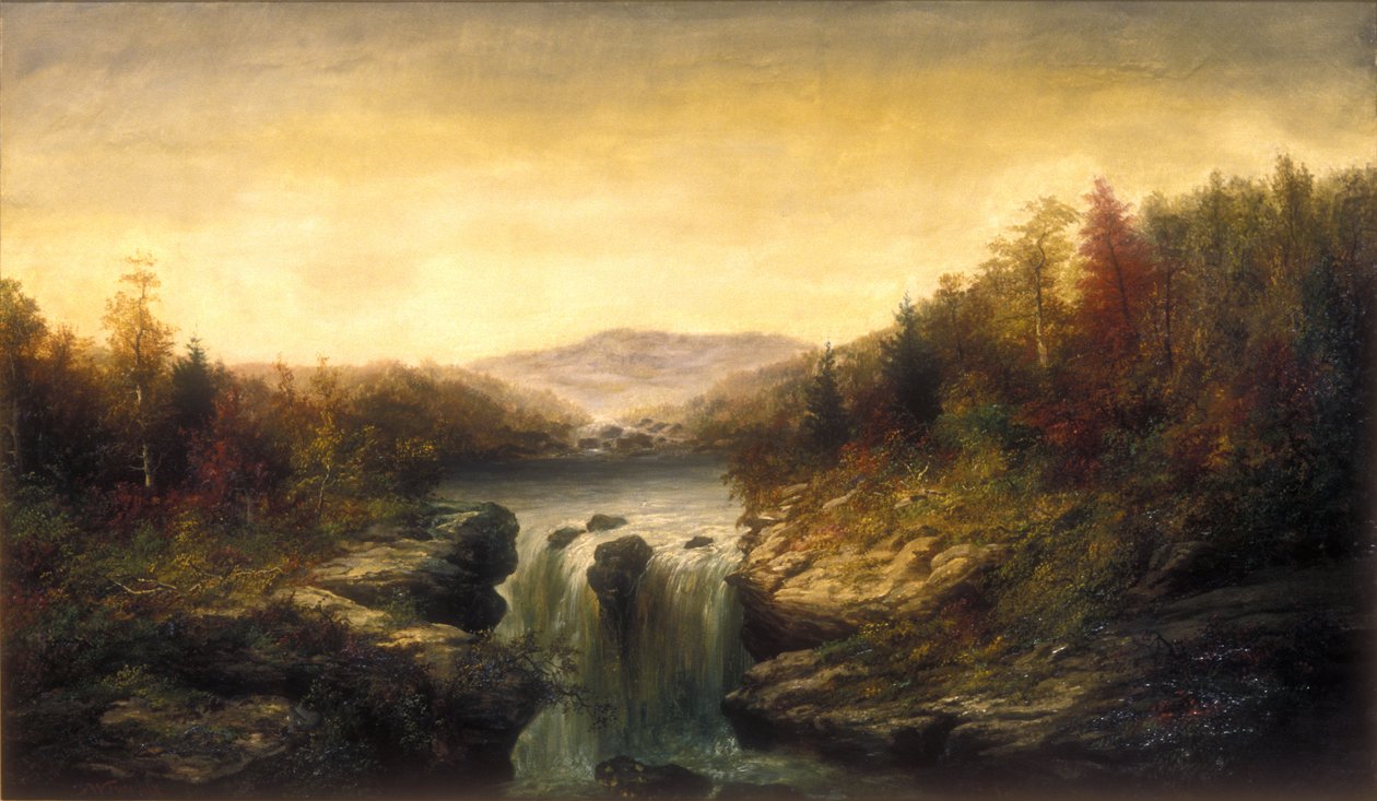 Şelaleli Manzara, 1860-1870 dolayları (tuval üzerine yağlı boya) by William Charles Anthony Frerichs