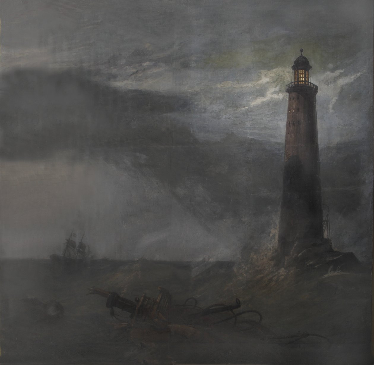 The Lighthouse için Act Drop, 1855 (tuval üzerine guaj) by Clarkson Frederick Stanfield