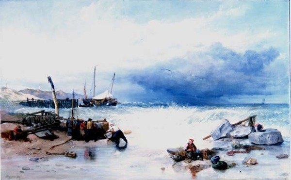 Brittany kıyısında by Clarkson Frederick Stanfield