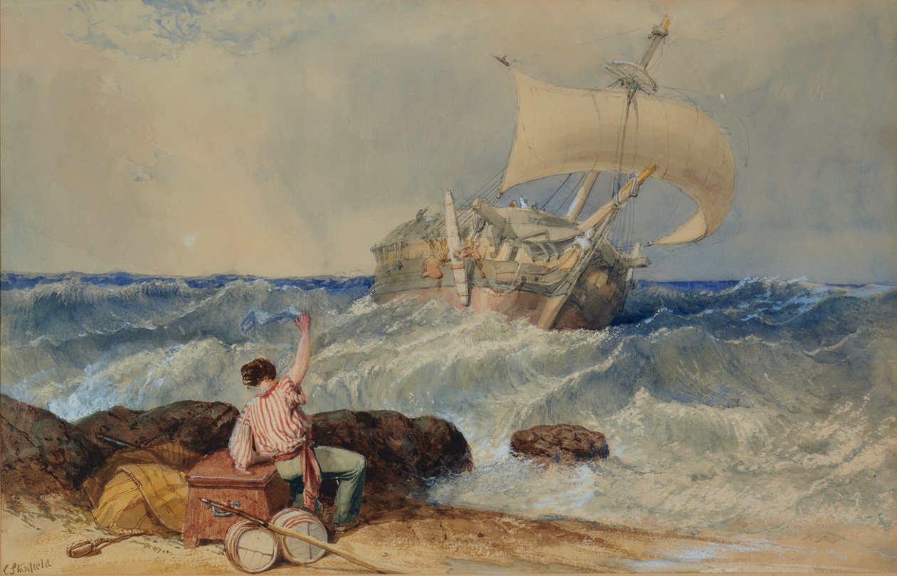 Fırtınalı Denizde Gemi by Clarkson Frederick Stanfield