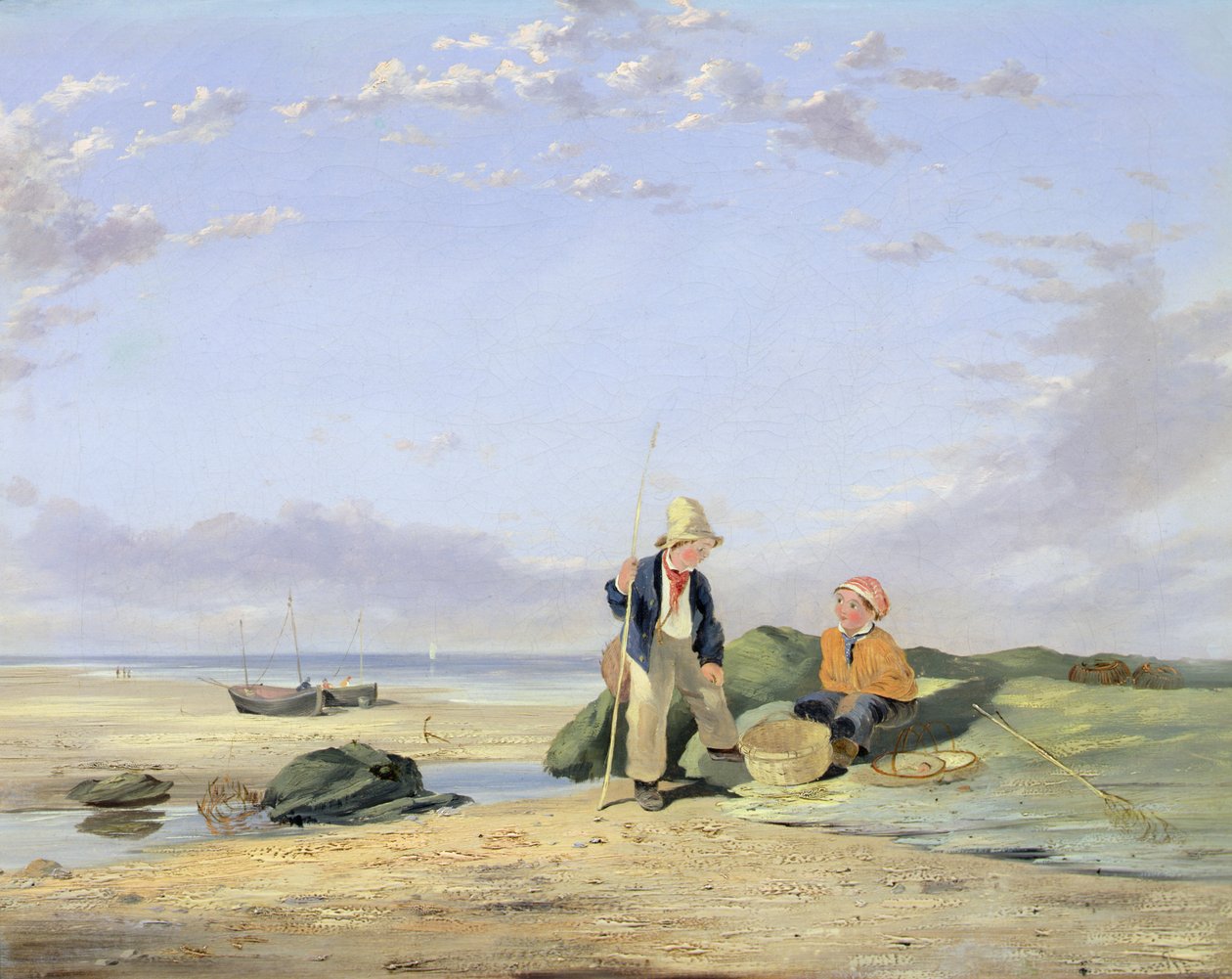 Sahildeki Figürler (tuval üzerine yağlı boya) by William Collins