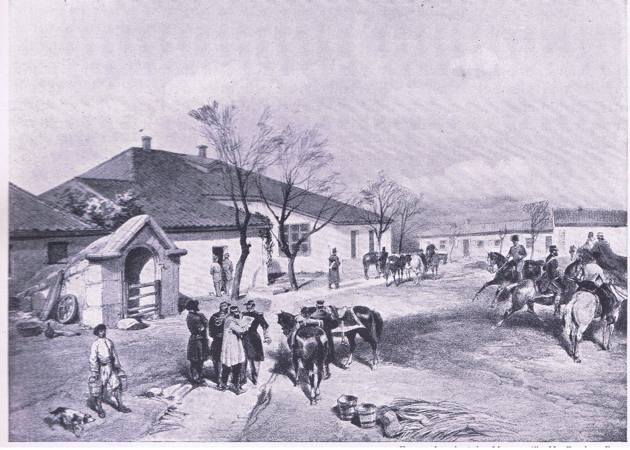 Lord Raglans karargahı ay Khutor-Karagatch, İngiliz Kara ve Deniz Savaşlarından bir örnek, 1915 by William Crimea Simpson