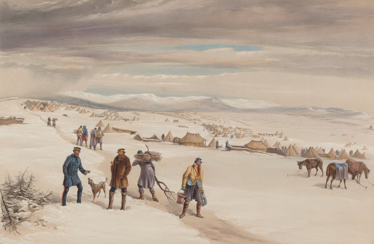 Doğuya bakan İkinci Tümen Kampı. Ocak 1855 by William Crimea Simpson
