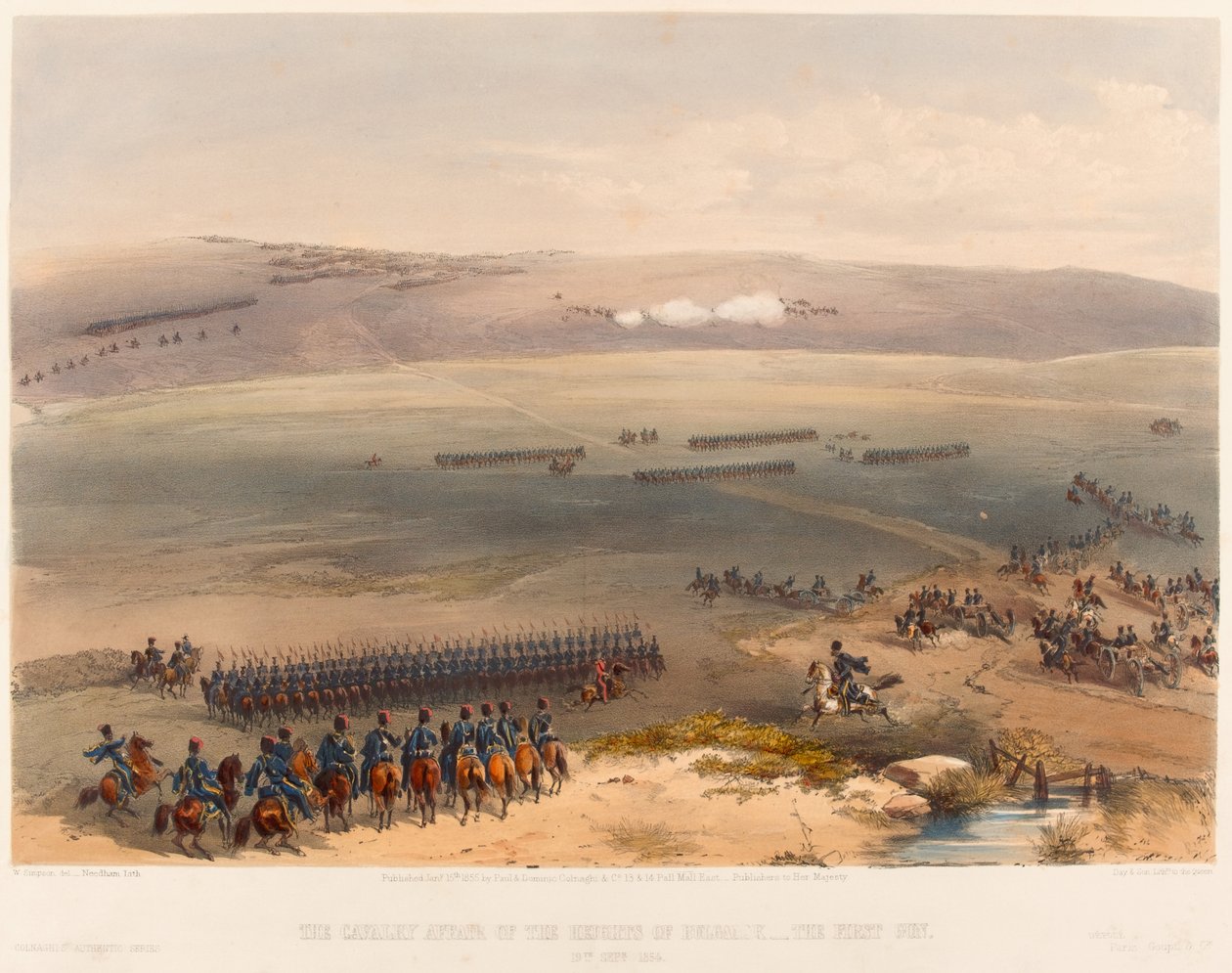 ?Bulganak Tepeleri Süvari Meselesi - Birinci Silah. 19 Eylül 1854?, 1855 by William Crimea Simpson