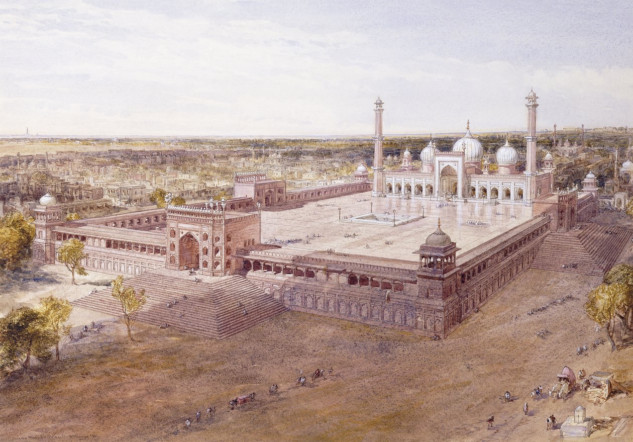 Jami Mescidi, Delhi, 1864 by William Crimea Simpson