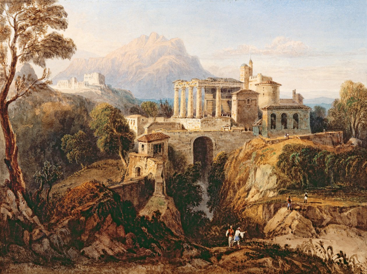 Bir Yunan Tapınağı (kağıt üzerine sulu boya) by William Crouch