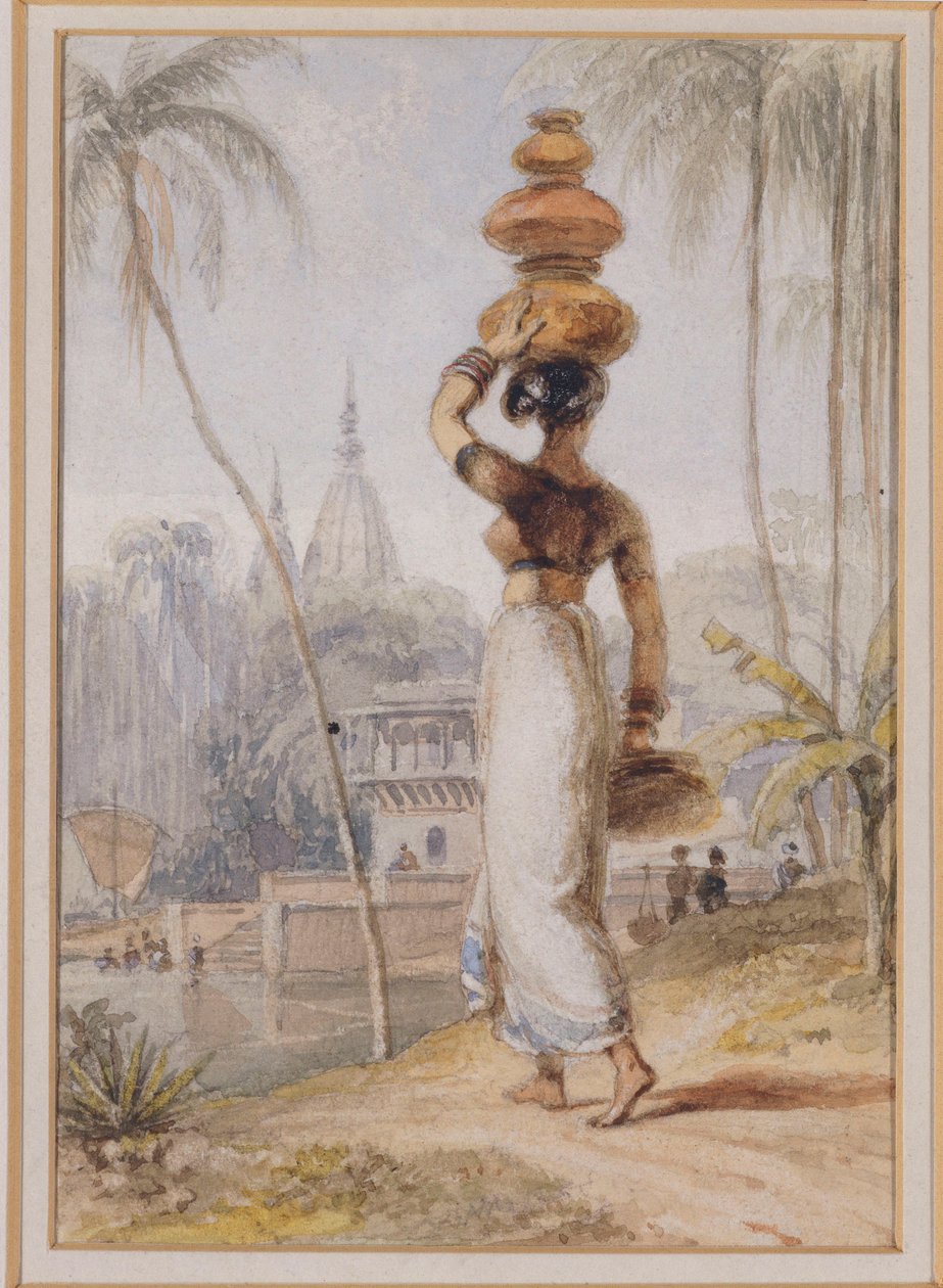Su Kabı Taşıyan Hindu Kadın by William Daniell