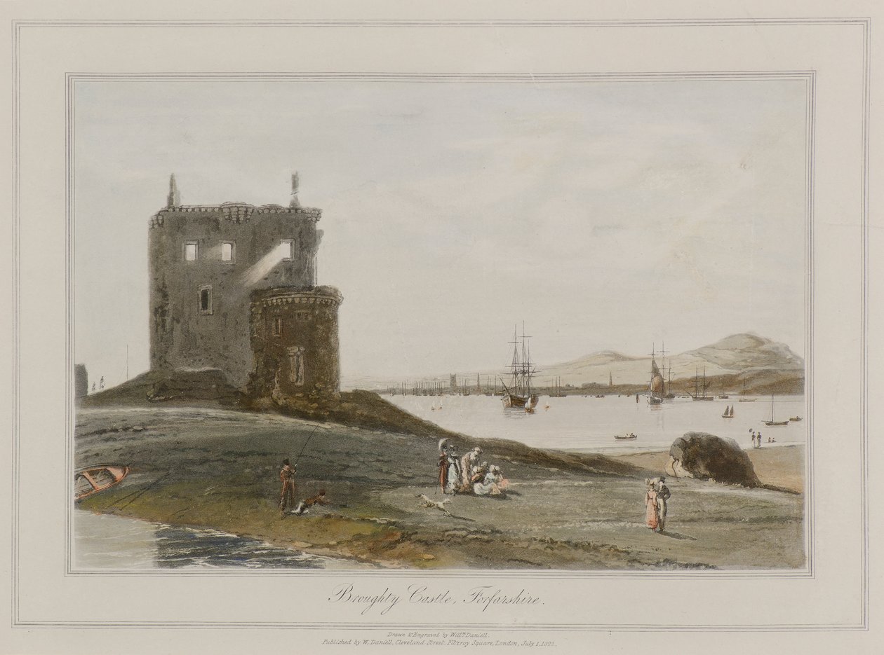 Broughty Kalesi, Forfarshire by William Daniell